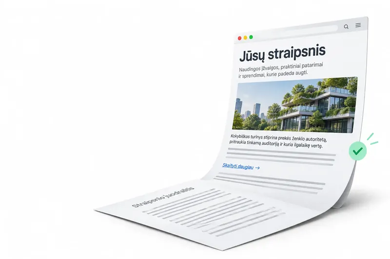 Straipsnio publikavimo kelias nuo plano iki paskelbimo