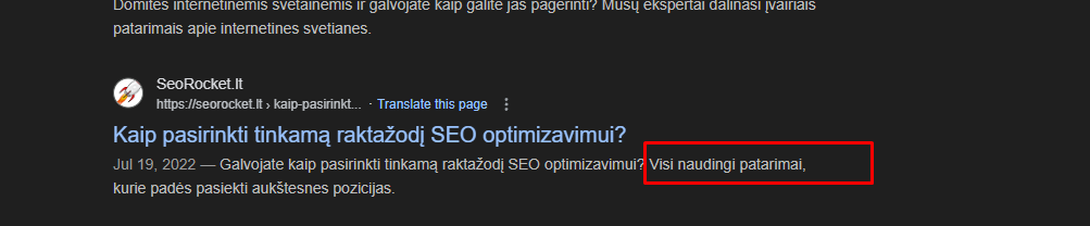 Patraukus Meta-aprašymas