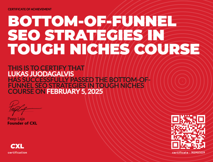 Bottom-of-funnel SEO strategies in tough niches course