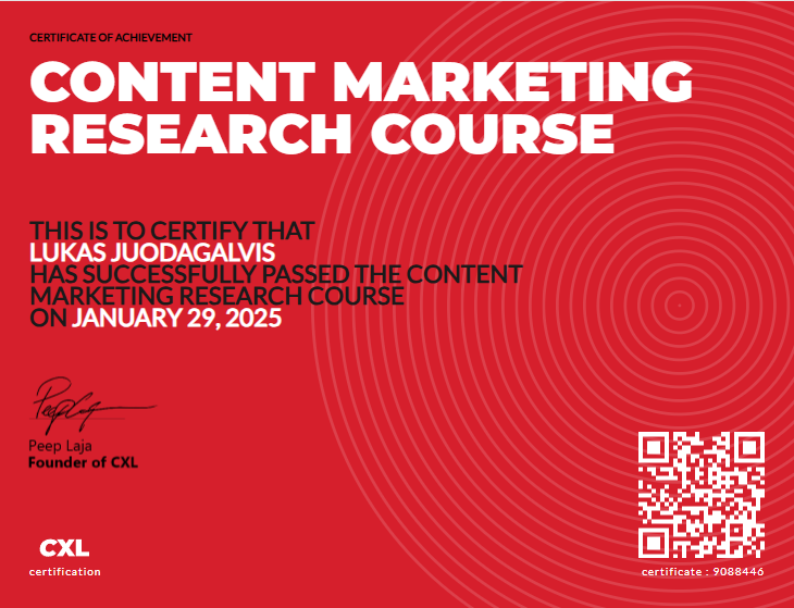 Content Marketing Research course