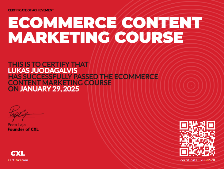 Ecommerce Content Marketing course