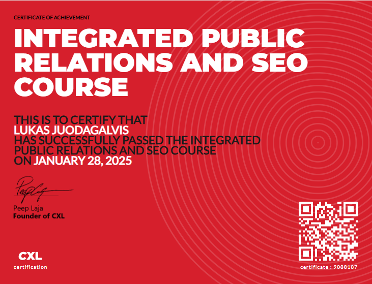 Integrated Public Relations and SEO course