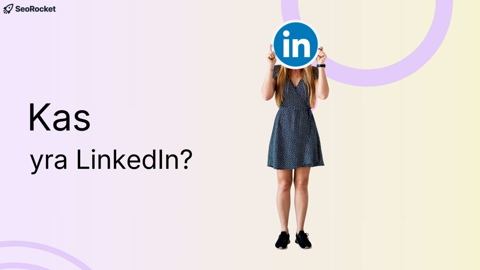 Grafinė iliustracija, vaizduojanti „LinkedIn“ platformą ir asmeninį profesionalų įvaizdį verslo kontekste.