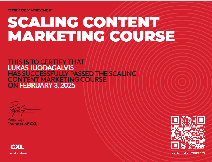 Scaling Content Marketing course