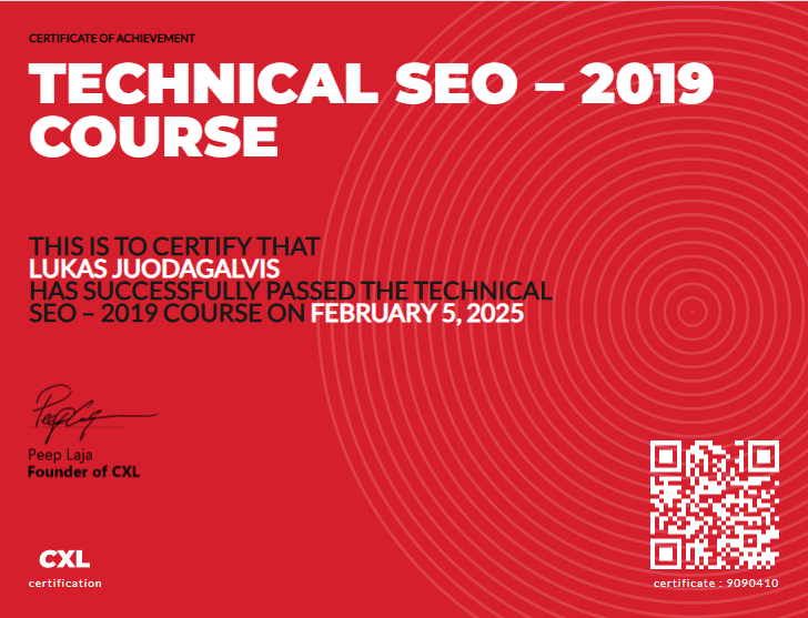 Technical SEO – 2019 course