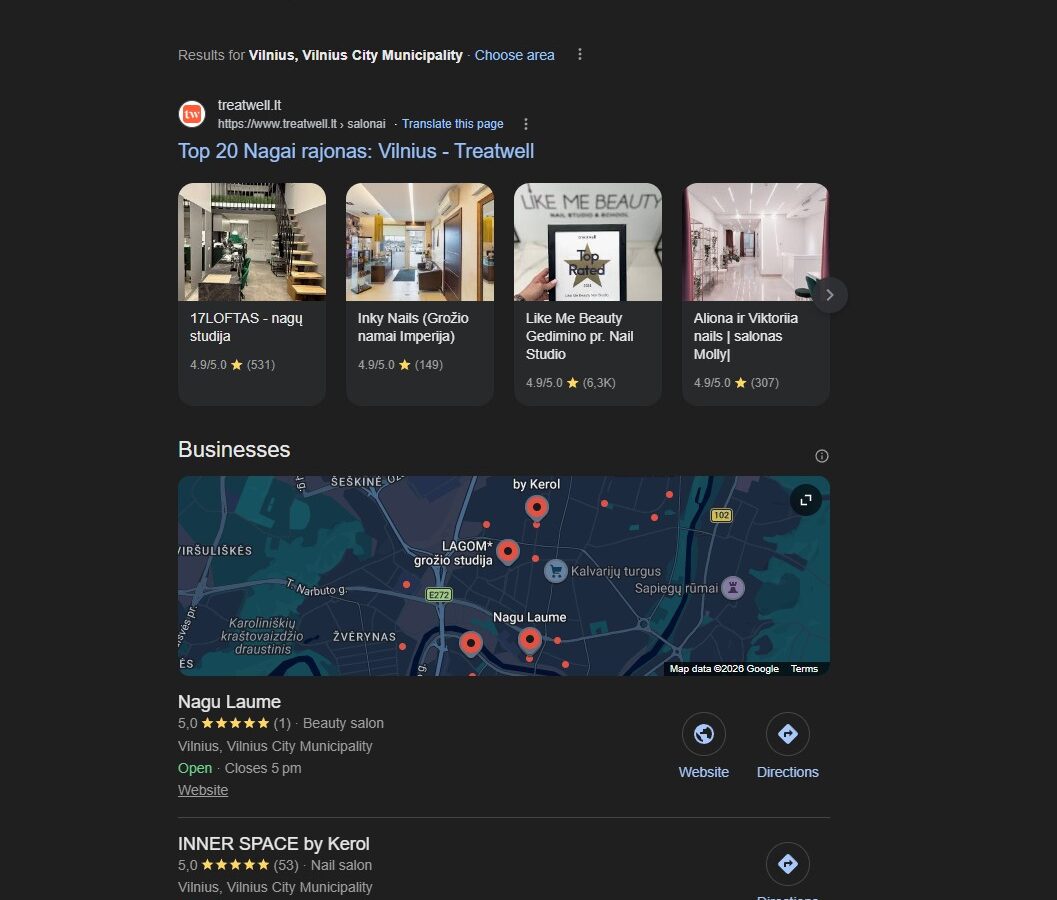 Nagų salonas Vilniuje