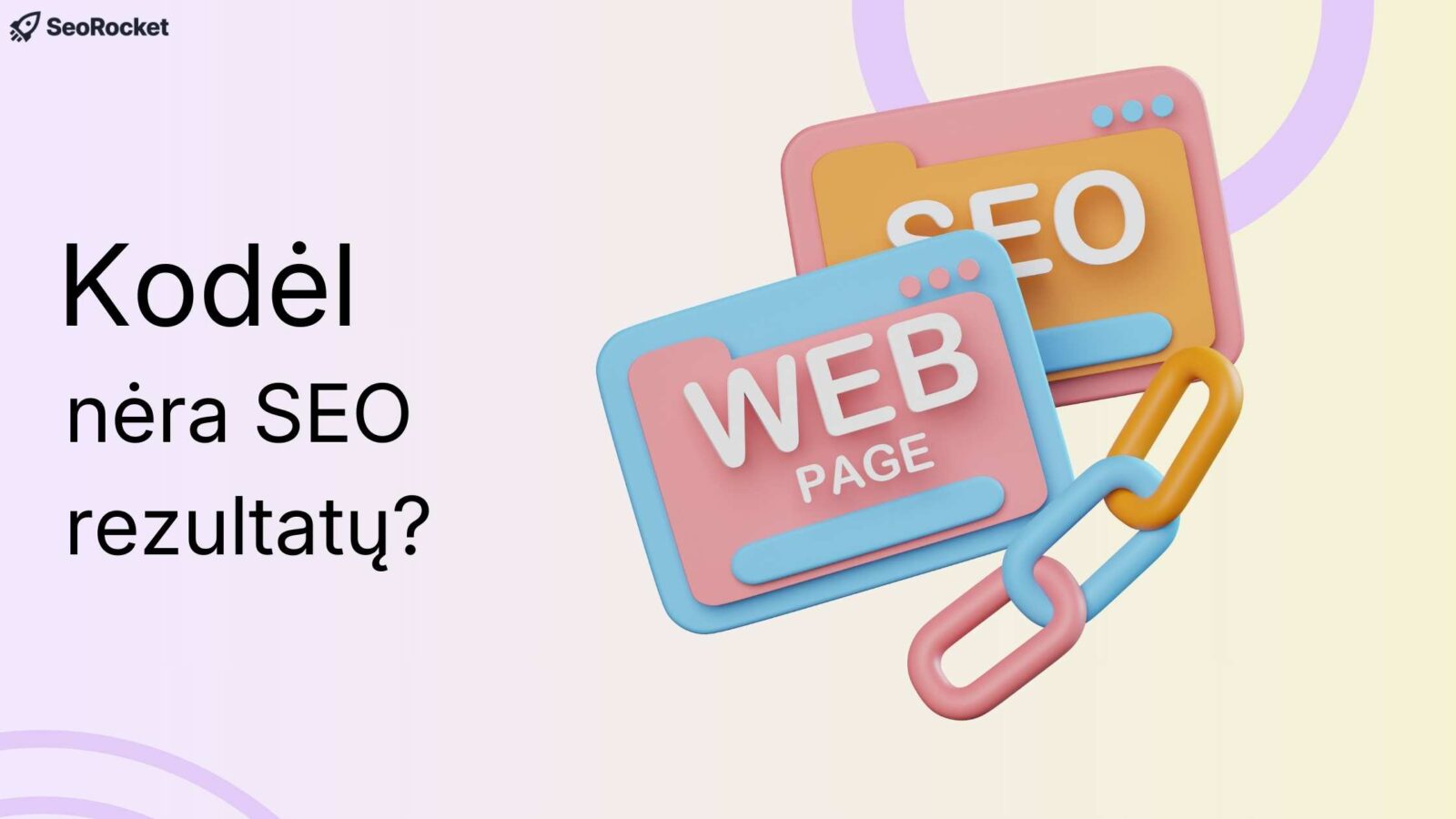 Iliustracija su tekstu „Kaip pasirinkti SEO specialistą“, šalia moteris su didinamuoju stiklu priešais planšetę su grafikais ir diagrama.