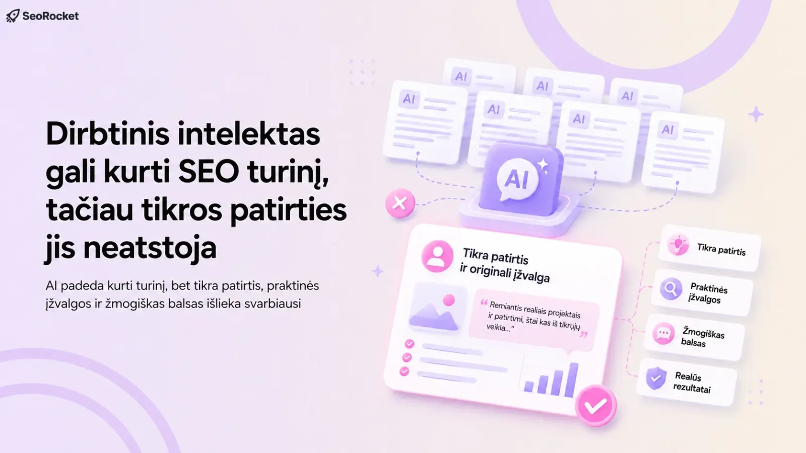 Dirbtinis intelektas gali kurti SEO turinį,