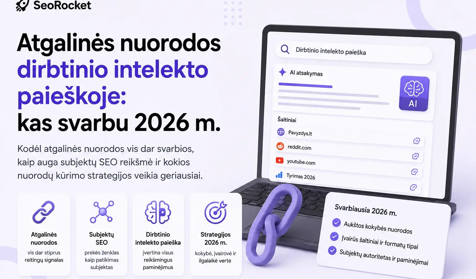 Atgalinių nuorodų ir turinio šaltinių vertinimas AI paieškoje